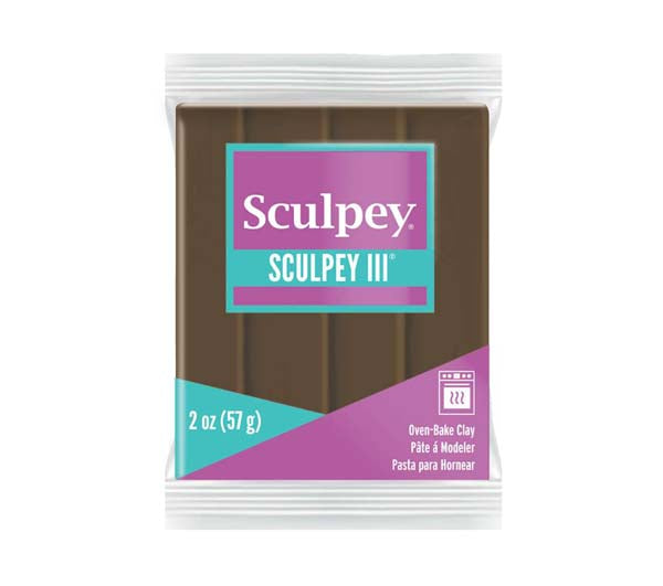 Dark Olive Green Sculpey III Modelling Clay, 57g, Suede Brown Modelling Clay