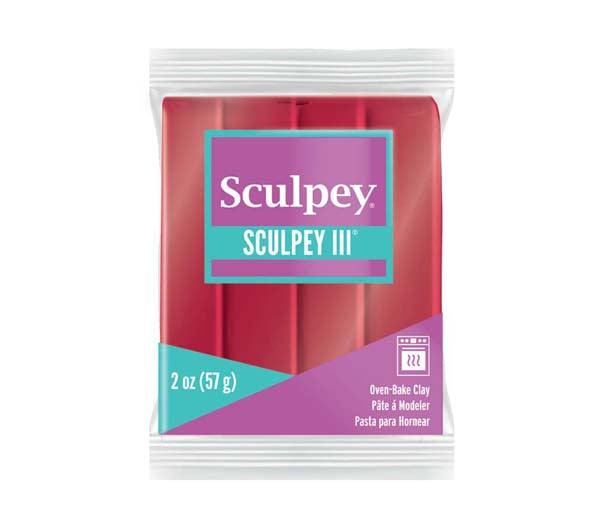 Light Gray Sculpey III Modelling Clay, 57g, Deep Red Pearl Modelling Clay