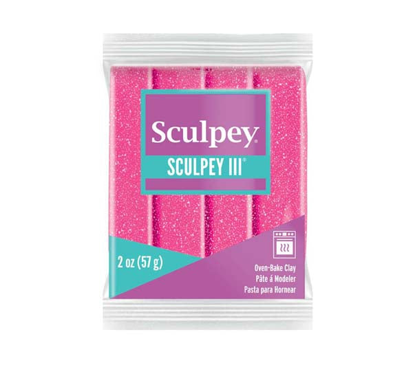 Pale Violet Red Sculpey III Modelling Clay, 57g, Pink Glitter Modelling Clay