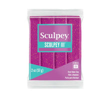 Maroon Sculpey III Modelling Clay, 57g, Violet Glitter Modelling Clay