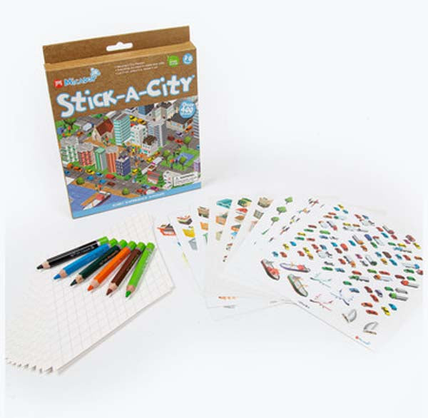 White Smoke Micador Stick-A-City Activity Pack Easter