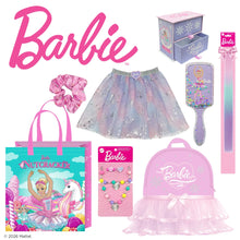 Barbie ballet showbag set: tulle skirt, pink scrunchie, jewelry, brush, and carry bag