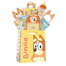 Bingo dog character showbag with handle and colorful included party items