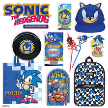 Sonic the Hedgehog collector's edition showbag set with hat, pouch, keychain, and pins