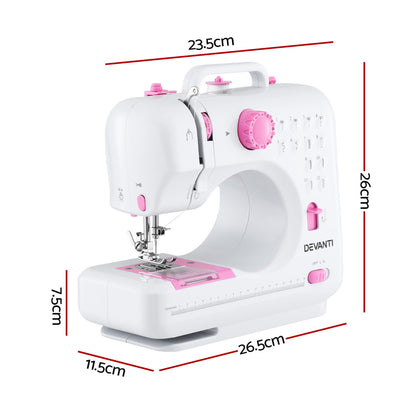 White Smoke Devanti 12 Stitches Mini Sewing Machine for Beginners Portable Sewing Machine Kit with LED Lights Home & Garden > Hobbies > Arts & Crafts