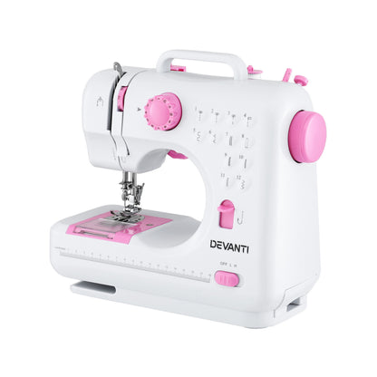 White Smoke Devanti 12 Stitches Mini Sewing Machine for Beginners Portable Sewing Machine Kit with LED Lights Home & Garden > Hobbies > Arts & Crafts