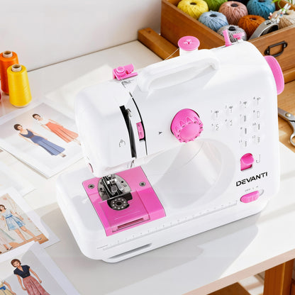 Lavender Devanti 12 Stitches Mini Sewing Machine for Beginners Portable Sewing Machine Kit with LED Lights Home & Garden > Hobbies > Arts & Crafts