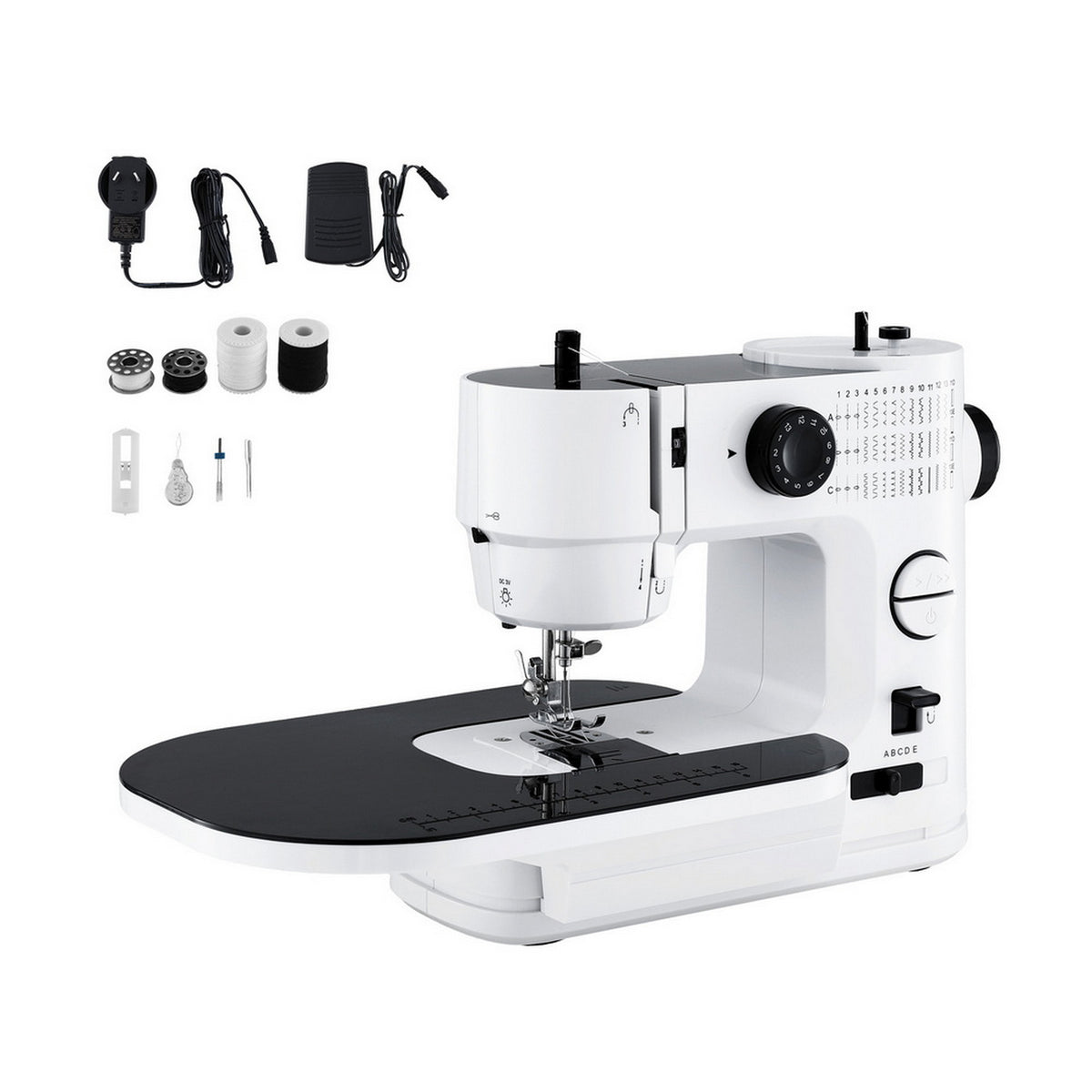 White Smoke Devanti 39 Stitches Mini Sewing Machine Portable Sewing Machine Kit Home & Garden > Hobbies > Arts & Crafts