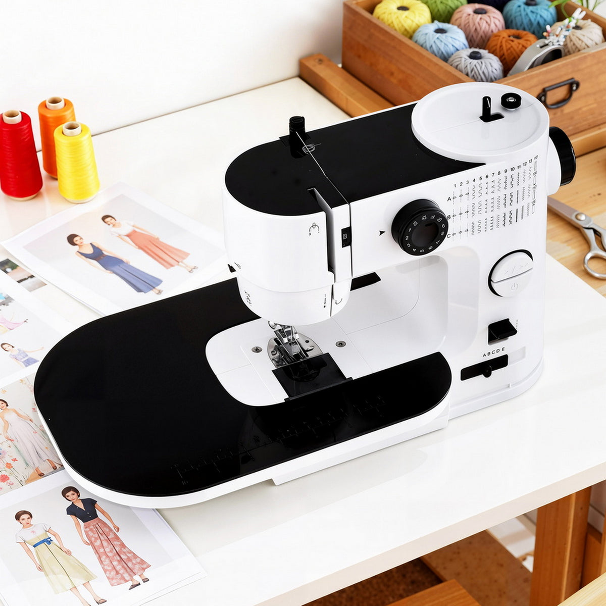 White Smoke Devanti 39 Stitches Mini Sewing Machine Portable Sewing Machine Kit Home & Garden > Hobbies > Arts & Crafts