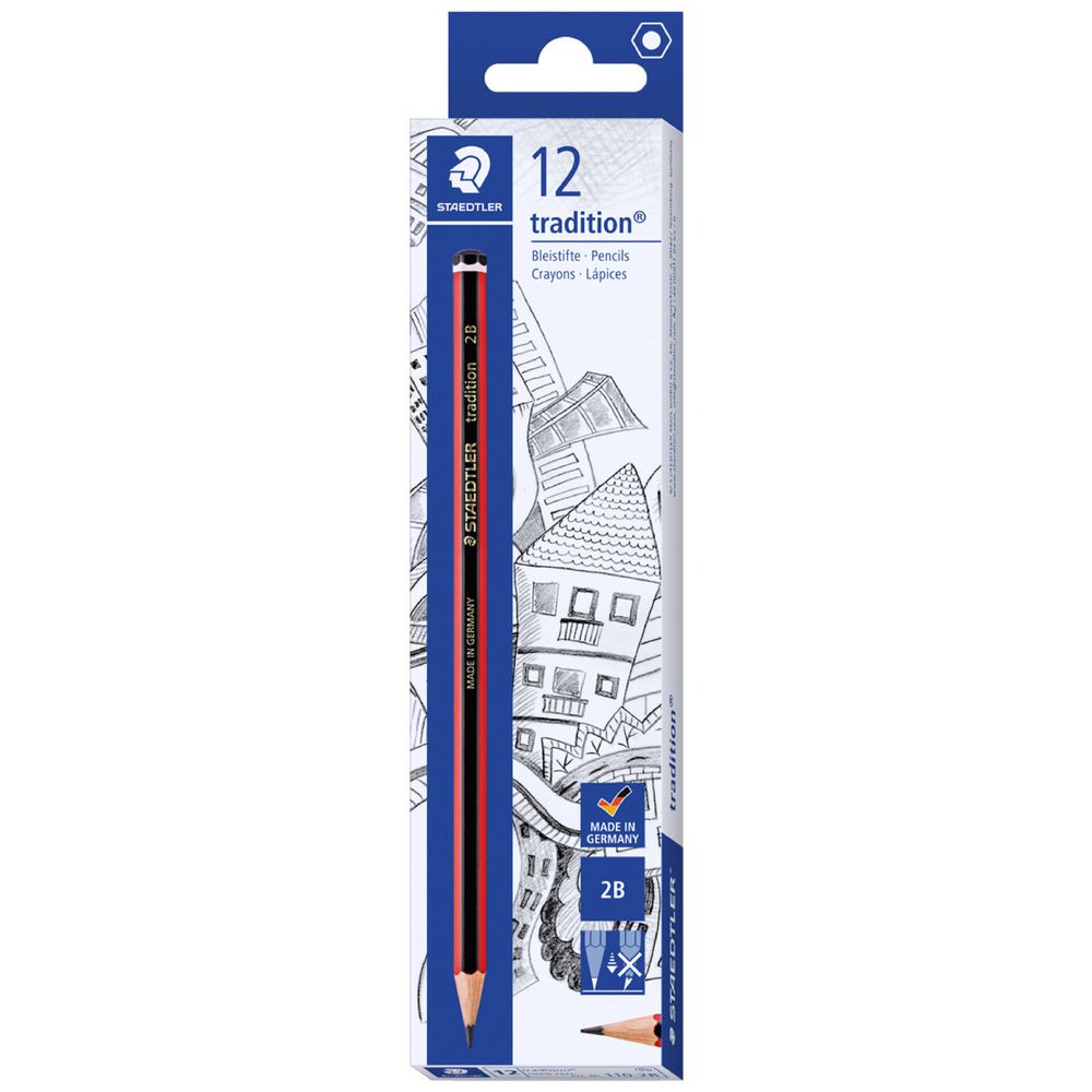 Light Gray Staedtler Tradition Graphite Pencils 2B - 12 Pack Graphite Pencils