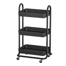White Smoke Artiss Storage Trolley Kitchen Cart 3 Tiers Rack Shelf Organiser Wheels Black Furniture > Dining > Kitchen & Dining Trolleys