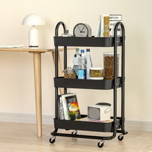 Light Gray Artiss Storage Trolley Kitchen Cart 3 Tiers Rack Shelf Organiser Wheels Black Furniture > Dining > Kitchen & Dining Trolleys
