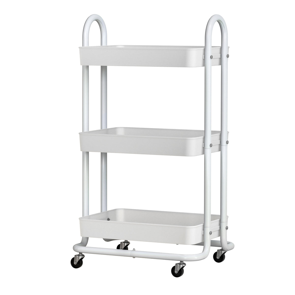 White Smoke Artiss Storage Trolley Kitchen Cart 3 Tiers Rack Shelf Organiser Wheels White Furniture > Dining > Kitchen & Dining Trolleys