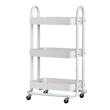 White Smoke Artiss Storage Trolley Kitchen Cart 3 Tiers Rack Shelf Organiser Wheels White Furniture > Dining > Kitchen & Dining Trolleys