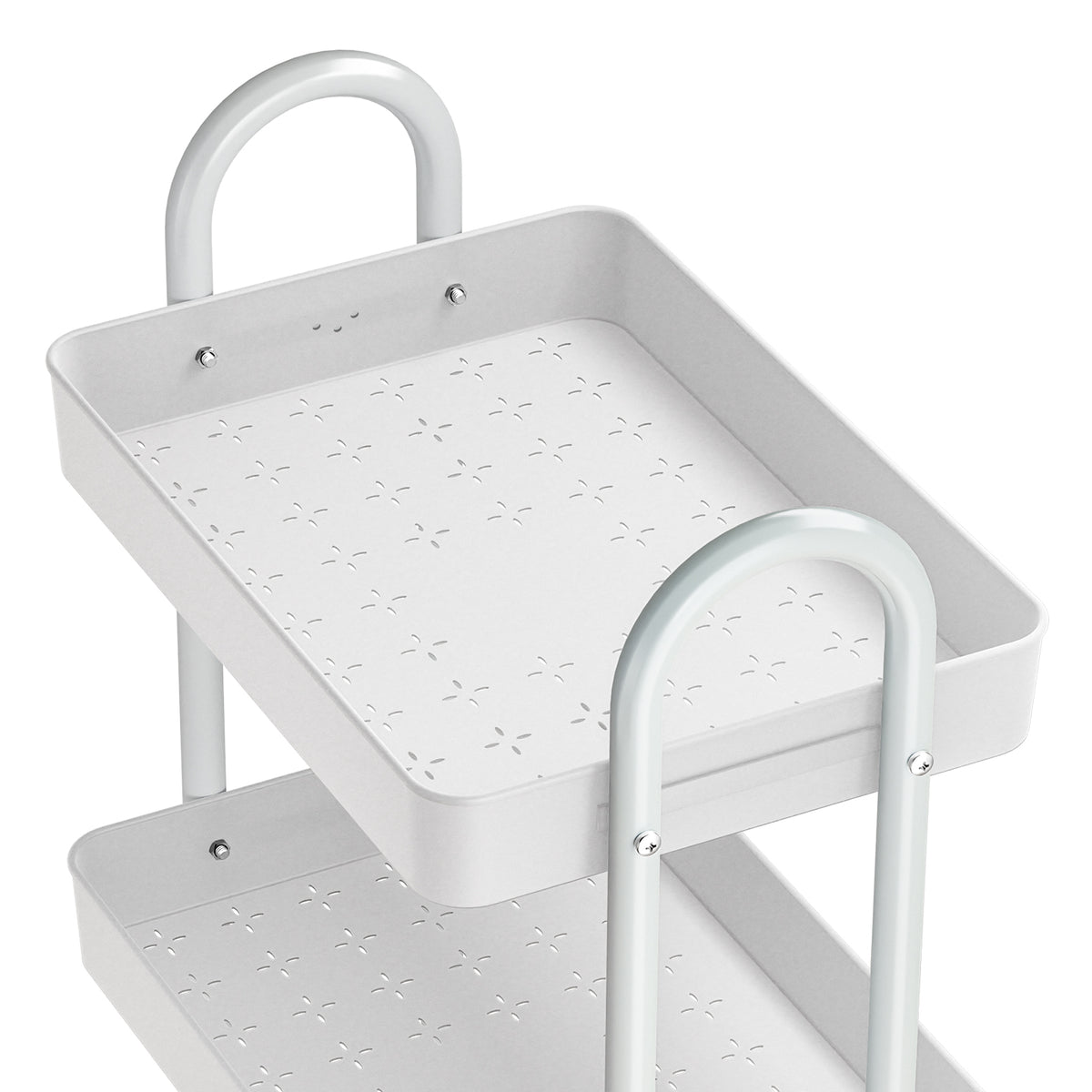White Smoke Artiss Storage Trolley Kitchen Cart 3 Tiers Rack Shelf Organiser Wheels White Furniture > Dining > Kitchen & Dining Trolleys