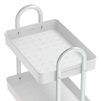 White Smoke Artiss Storage Trolley Kitchen Cart 3 Tiers Rack Shelf Organiser Wheels White Furniture > Dining > Kitchen & Dining Trolleys