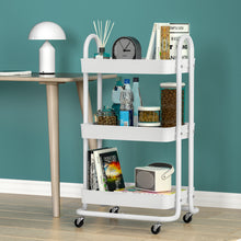 Dim Gray Artiss Storage Trolley Kitchen Cart 3 Tiers Rack Shelf Organiser Wheels White Furniture > Dining > Kitchen & Dining Trolleys