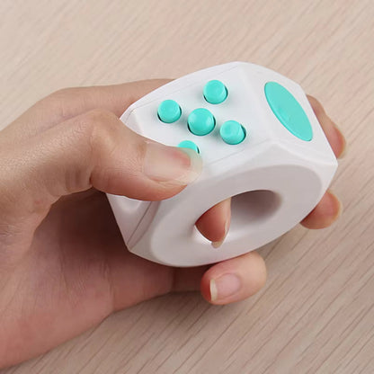 Rosy Brown Kaiko White Teal Fidget Cube Ring Fidget Toys