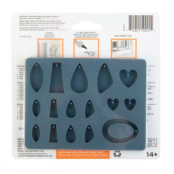 Dim Gray Sculpey Bakeable Silicone Mold, Jewellery Resin Moulds