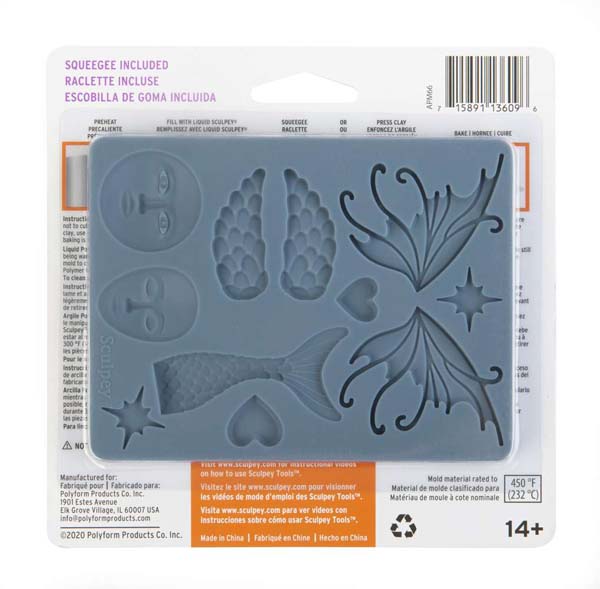 Slate Gray Sculpey Bakeable Silicone Mold, Whimsy Resin Moulds