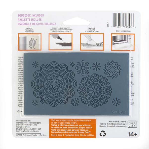 Dark Slate Gray Sculpey Bakeable Silicone Mold, Mandala Resin Moulds