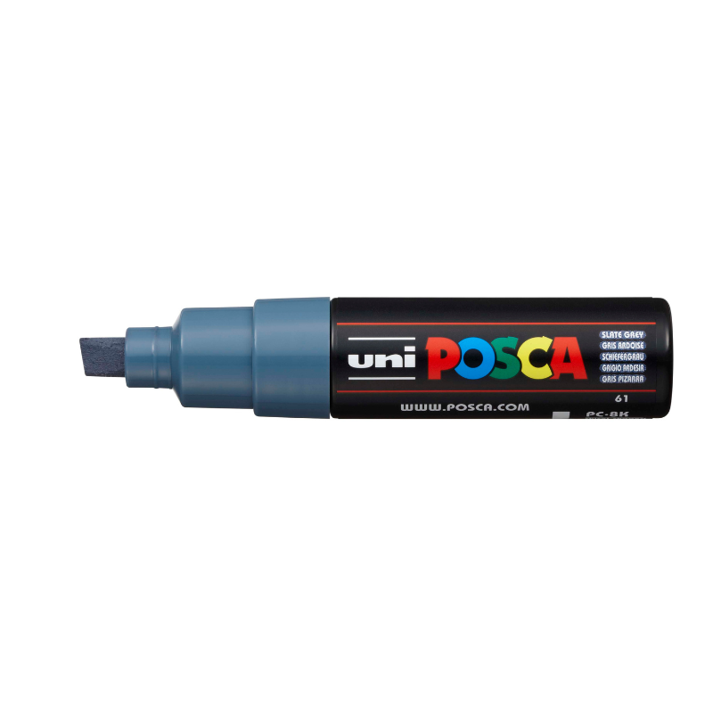 White Smoke Posca PC 8K Bold Chisel Tip Paint Marker, Slate Grey Paint Markers