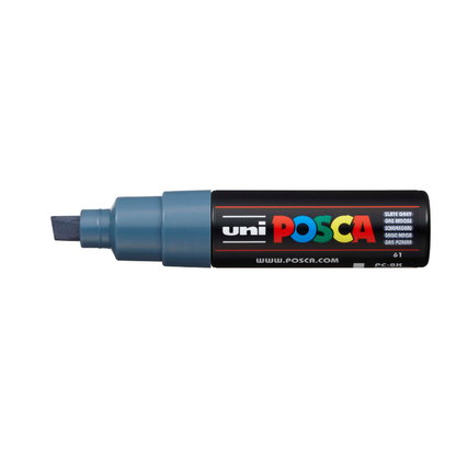 White Smoke Posca PC 8K Bold Chisel Tip Paint Marker, Slate Grey Paint Markers