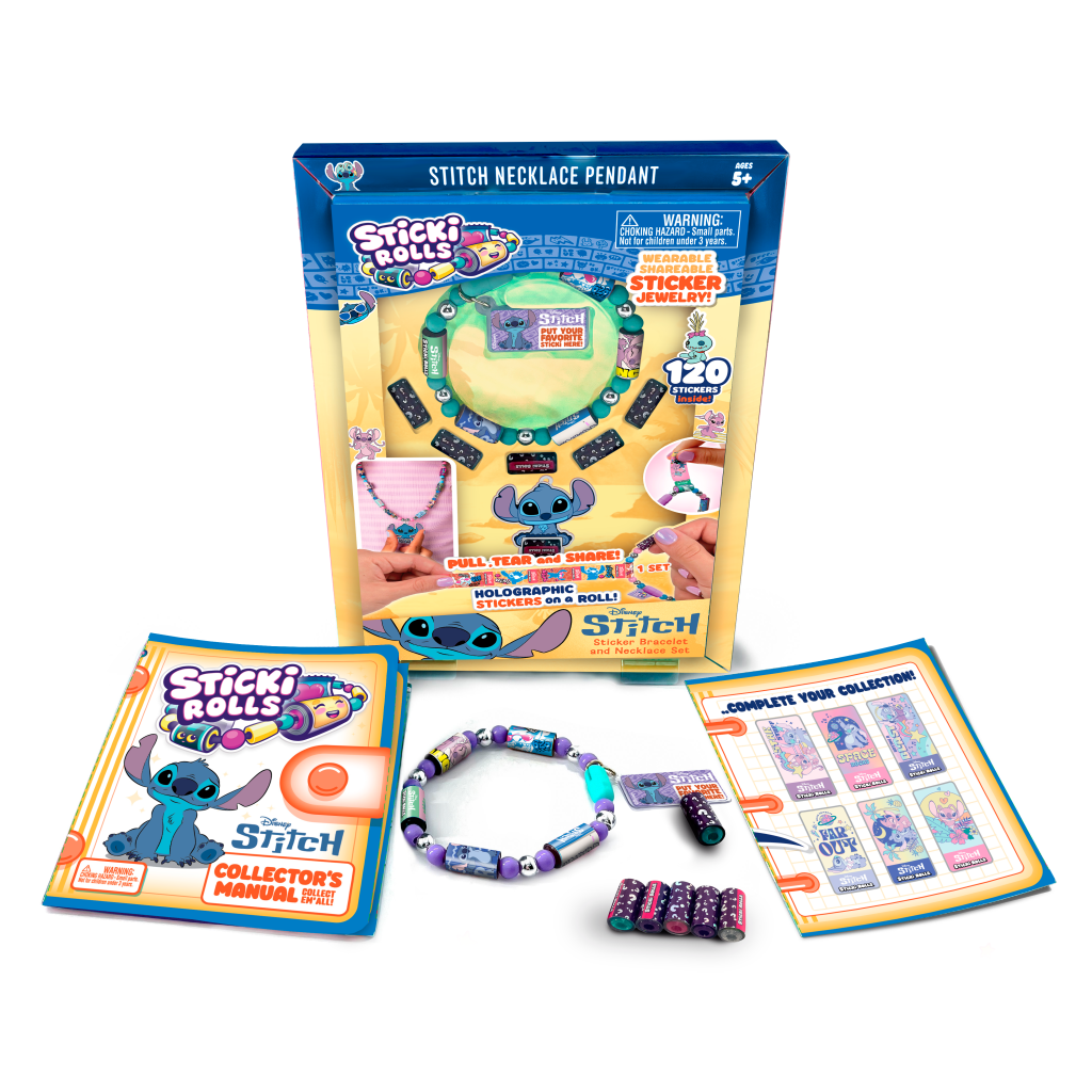 Stitch pendant necklace and bracelet kit with sticker rolls and 120 stickers