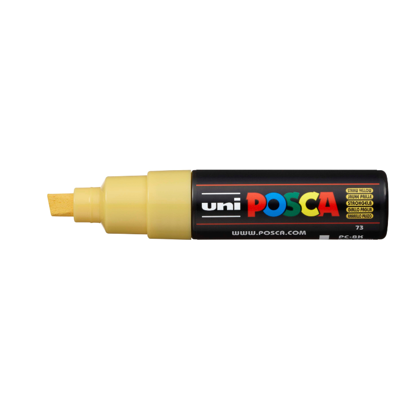 White Smoke Posca PC 8K Bold Chisel Tip Paint Marker, Straw Yellow Paint Markers