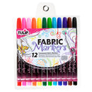 White Smoke Tulip Fine Tip Fabric Markers, Assorted Colours, 12Pk Paint Markers