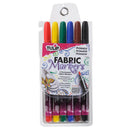 White Smoke Tulip Fine Tip Fabric Markers, Primary Colours, 6Pk Paint Markers