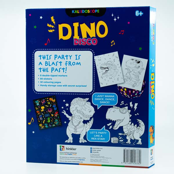 Midnight Blue Kaleidoscope Dino Disco Colouring Kit Kids Activities