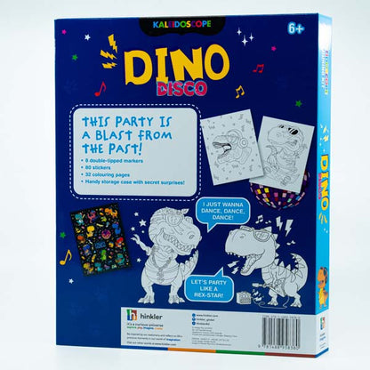 Midnight Blue Kaleidoscope Dino Disco Colouring Kit Kids Activities