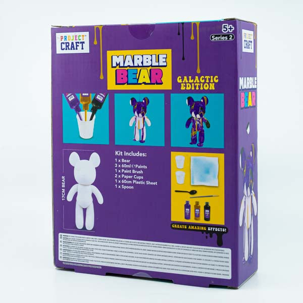 Dark Slate Blue Project Craft Marble Bear, 17cm, Galactic Edition Kids Activities