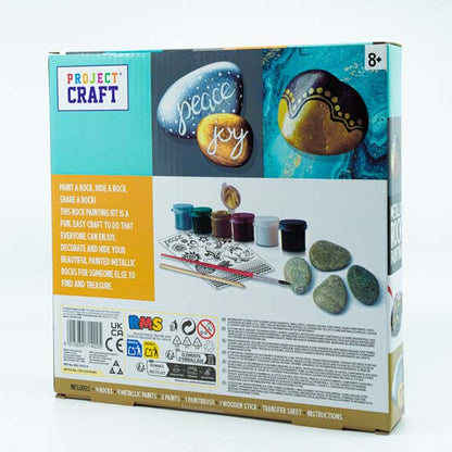 Dark Gray Project Craft Metallic Rock Painting Kit Kids Activities