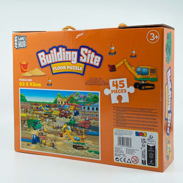 Saddle Brown Games Hub Building Site Floor Puzzle, 45 pce Kids Activities