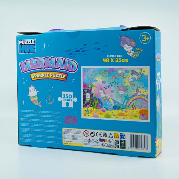 Dark Cyan Puzzle Hub Mermaid Sparkle Puzzle, 150pcs Kids Activities