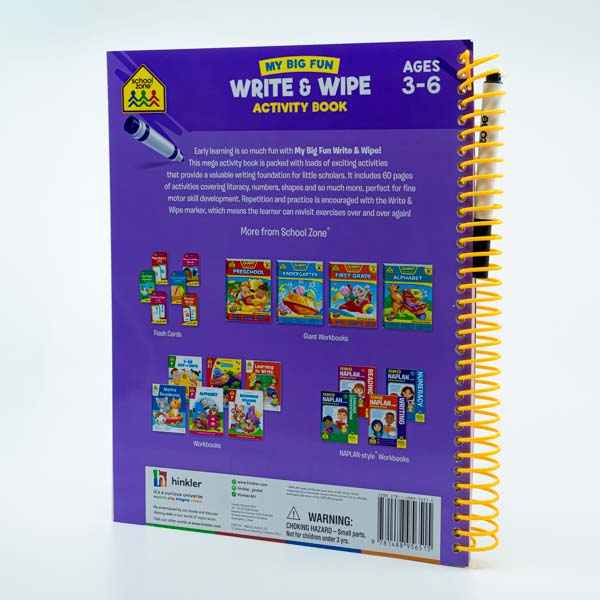 Dark Slate Blue School Zone My Big Fun Write & Wipe Activity Book Kids Activities