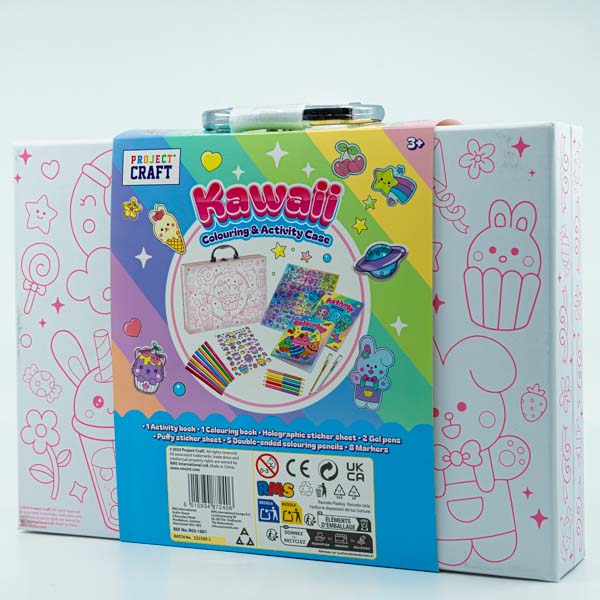 Dark Gray Project Craft Kawaii Colouring & Activity Case Kids Activities