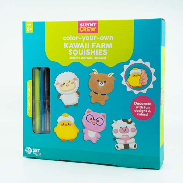 Dark Cyan Sunny Crew Colour Your Own Kawaii Farm Squishes Kids Activities