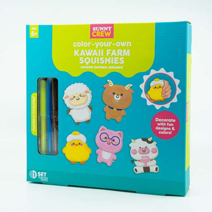 Dark Cyan Sunny Crew Colour Your Own Kawaii Farm Squishes Kids Activities