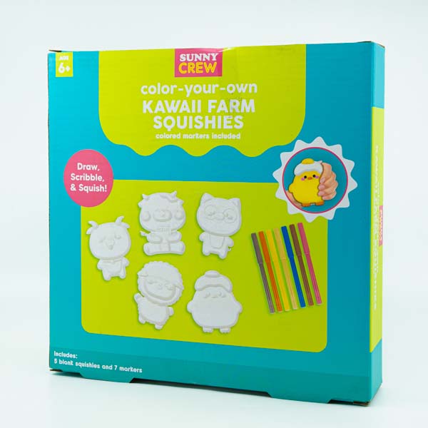 Dark Cyan Sunny Crew Colour Your Own Kawaii Farm Squishes Kids Activities
