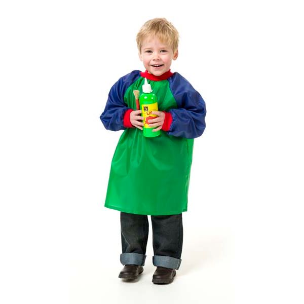 White Smoke Educational Colours Toddler Long Sleeved Smock, Ages 2-4 Classroom Supplies