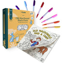 White Smoke HeyDoodle Old MacDonald Had a Farm Tales - Reusable Colouring Book Kids Colouring Books