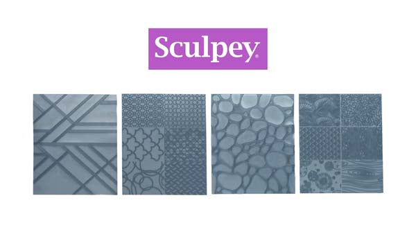 White Smoke Sculpey Texture Sheet, Nature, 2Pcs Modelling Tools & Accessories