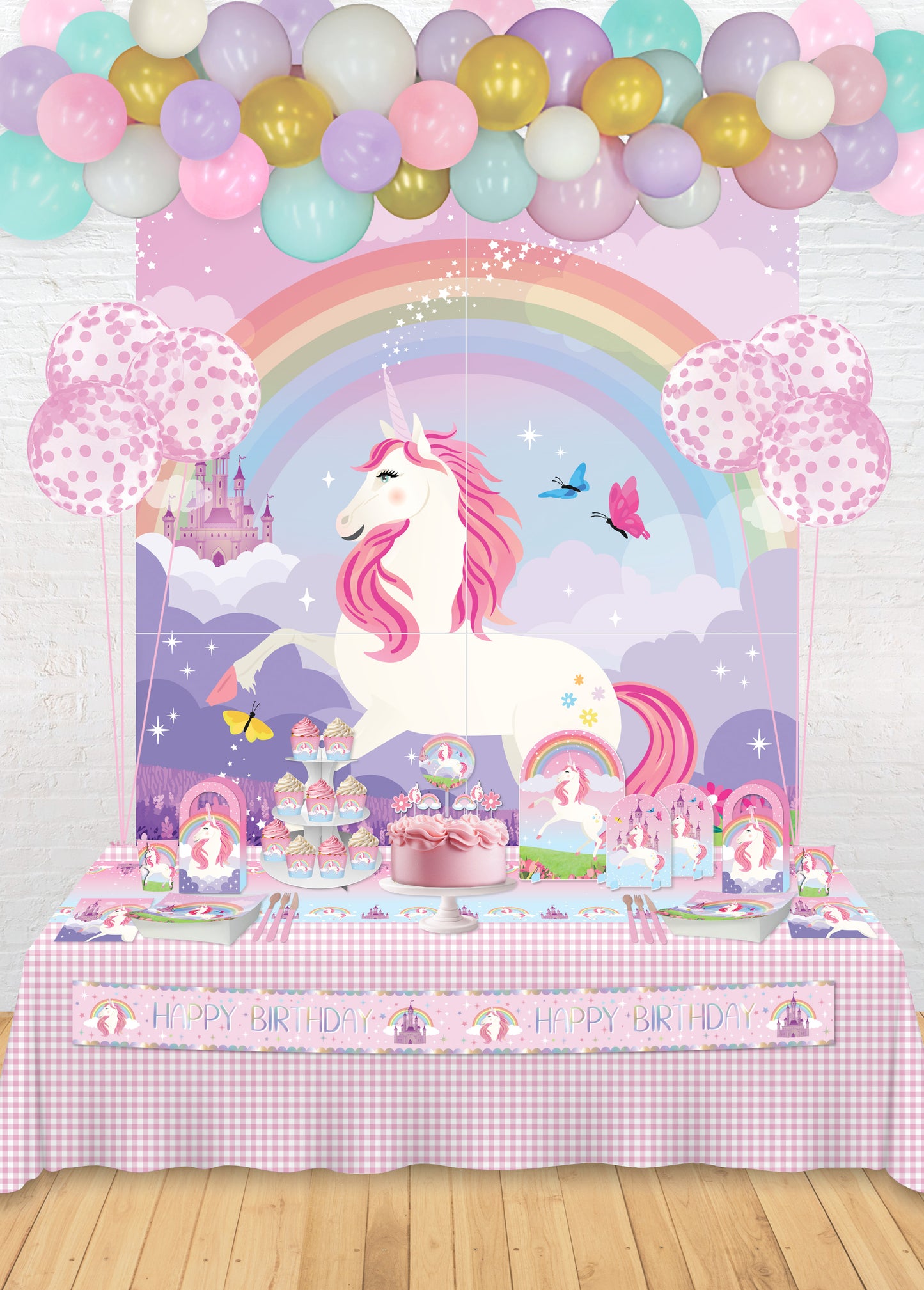 Thistle Unicorn Theme Party Tableware Bundle for 8 Kids Custom Bundle