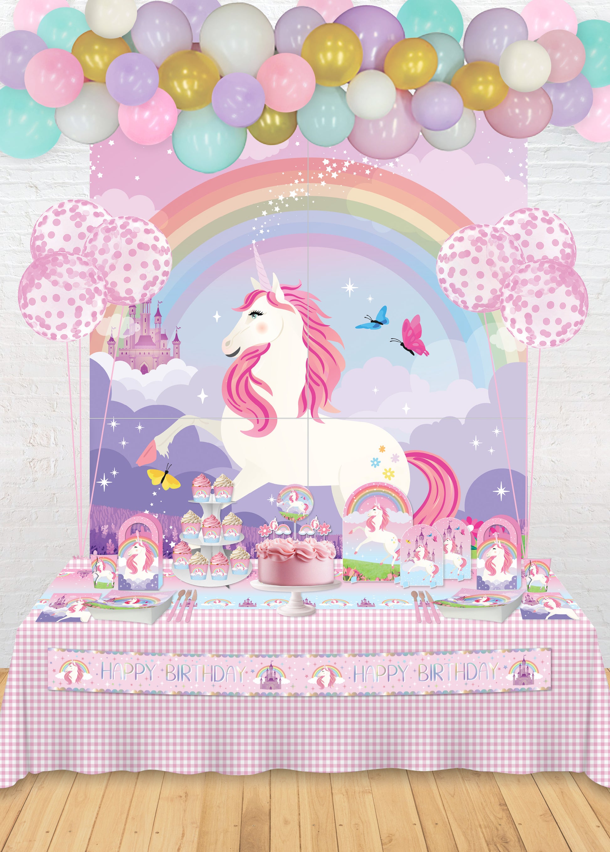 Thistle Unicorn Theme Party Tableware Bundle for 8 Kids Custom Bundle