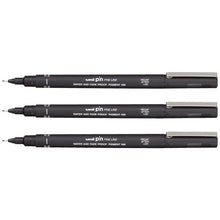 White Smoke UNI PIN Fineliner, 0.2mm, Black Ink, Pk3 Pens and Markers