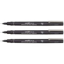 White Smoke UNI PIN Fineliner, 0.2mm, Black Ink, Pk3 Pens and Markers
