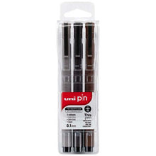 Light Gray UNI PIN Fineliner, 0.1mm, Assorted Ink, Pk3 Pens and Markers